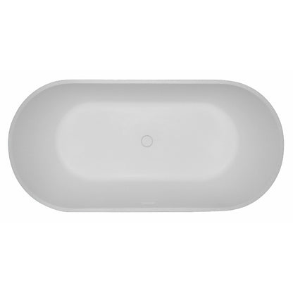 Aqua Mini Cusco 1550mm x 750mm Solid Surface Freestanding Double Ended Bath 