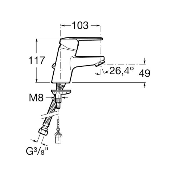 Image for Roca Victoria V2 Chrome Basin Mixer Tap Excluding Waste