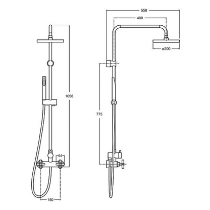 Image for Roca Loft Chrome Shower Mixer Column With Kit