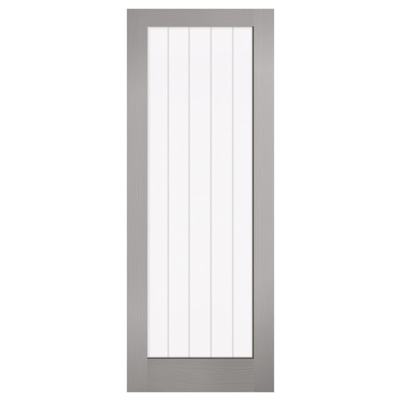 LPD 1L Textured Vertical Grey Pre-Finished Internal Glazed Door