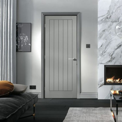 LPD 5P Textured Vertical Grey Pre-Finished Internal Door - 78in x 27in x 35mm (1981 x 686mm)
