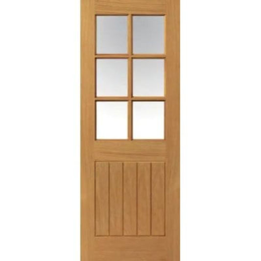 JB Kind Cottage Thames Oak 6 Light Pre-Finished Glazed Internal Door - All Sizes