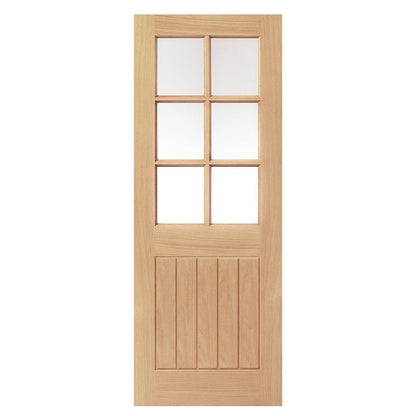 JB Kind Oak Cottage Thames 6 Light Glazed Internal Door Unfinished 1981 X 686 X 35mm