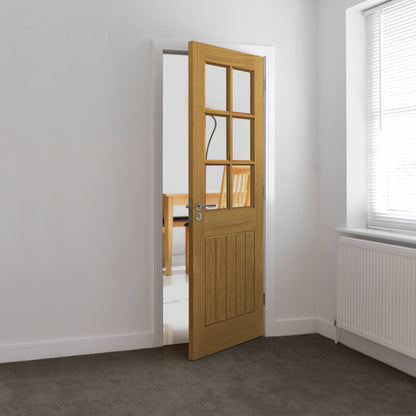 Image for JB Kind Oak Cottage Thames 6 Light Glazed Internal Door Unfinished