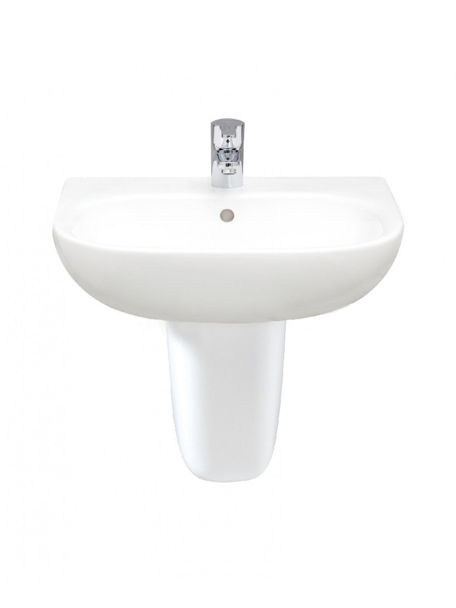 RAK Tonique Basin & Semi Pedestal 550mm Wide One Tap Hole