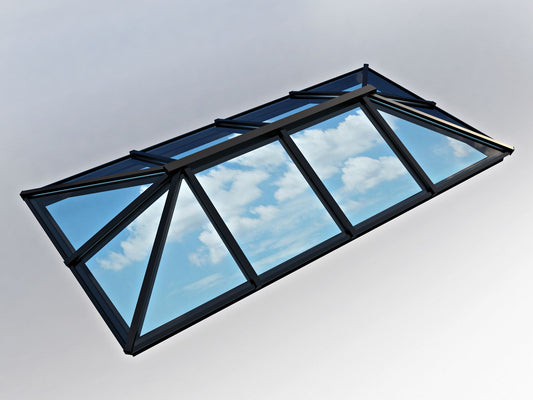 Image for Atlas Traditional Roof Lantern Window Active Blue Double Glazed - Grey/White