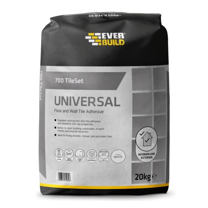 Everbuild 700 TileSet Universal Tile Adhesive x 20Kg (White)