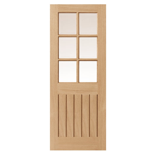 JB Kind Oak Cottage Tutbury Glazed Pre-Finished Internal Door-78in x 33in x 35mm (1981 x 838mm)