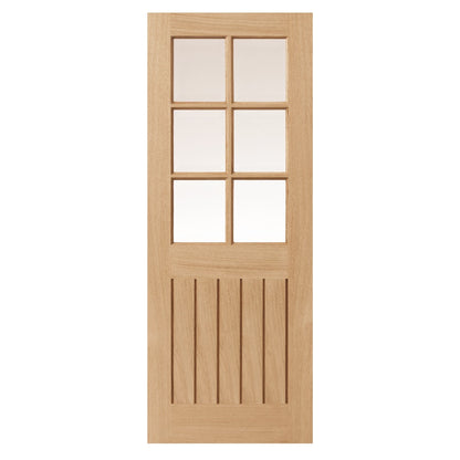 JB Kind Oak Cottage Tutbury Glazed Pre-Finished Internal Door-78in x 30in x 35mm (1981 x 762mm)