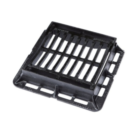 Hinged & Dished Gully Grate & Frame 302 x 302 x 75mm