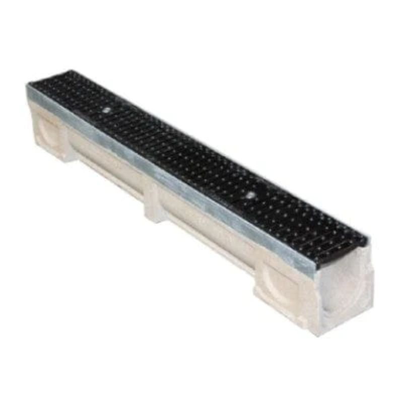 EBP-Industrial Drain U100 Polymer Concrete Channel x 1m w/ D400 Steel Grating 