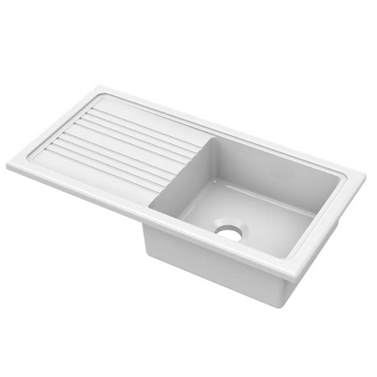 Reginox White Ceramic Kitchen Sink 1 Bowl