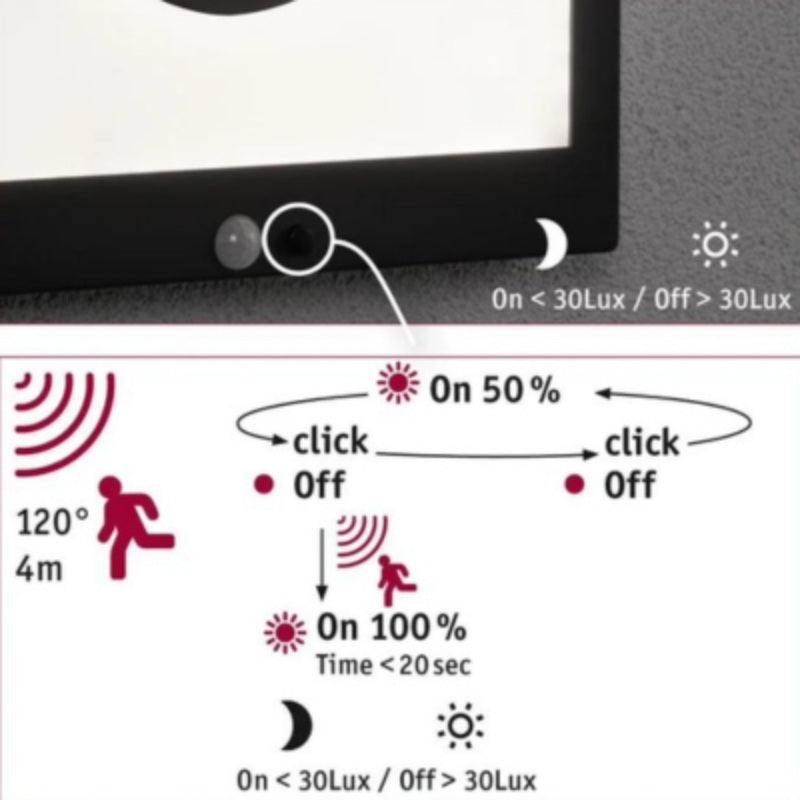 Outdoor Solar Panel Taija IP44 3000K 120lm Motion Sensor 