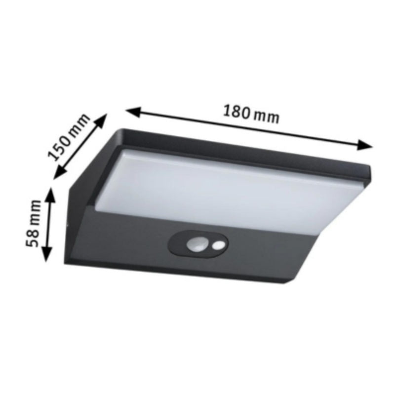 Outdoor Solar Wall Lamp 3.4W IP44 3000K Alu Motion Detector