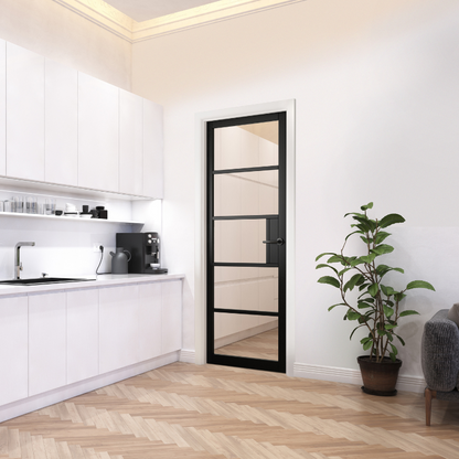 JB Kind Metro Black Painted Clear Glazed Internal Door