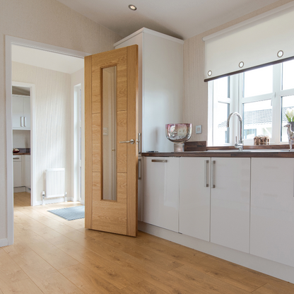 JB Kind Mistral Oak Glazed Pre-Finished Internal Door 2040 X 726 X 40mm