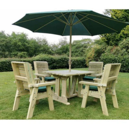 Churnet Valley Ergo 4 Seat Table Set (4 Chairs)