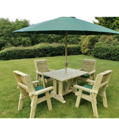 Churnet Valley Ergo 4 Seat Table Set (4 Chairs)