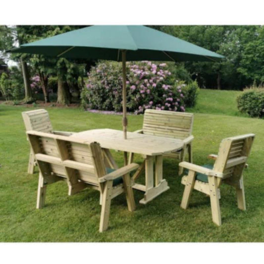 Churnet Valley Ergo 6 Seat Table Set (2 Chairs and 2 Benches)