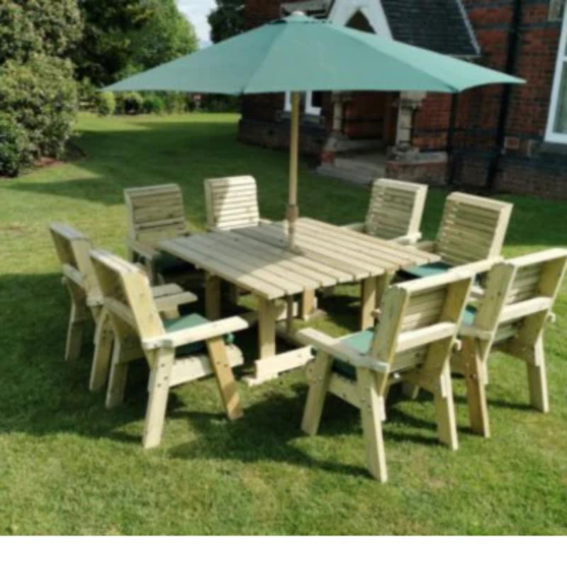 Churnet Valley Ergo 8 Seater Square Table Set (8 Chairs)