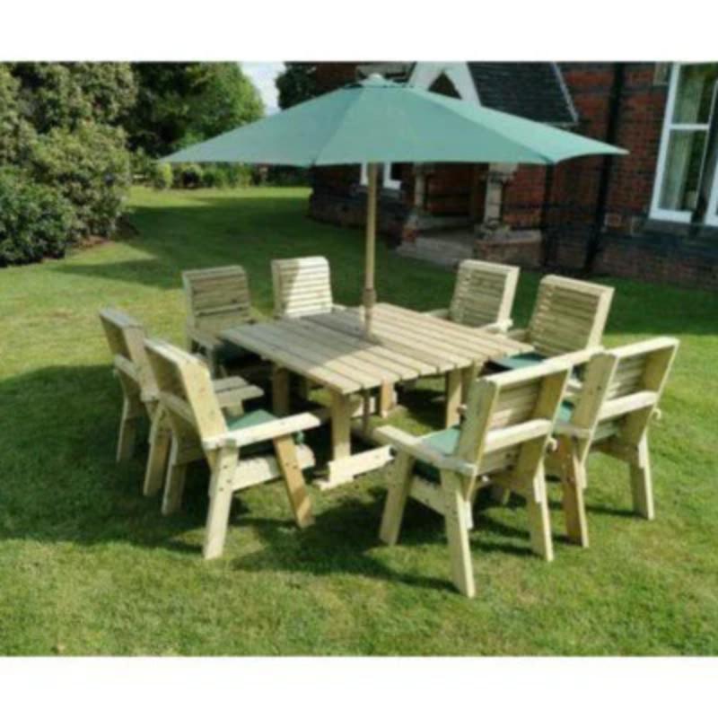 Churnet Valley Ergo 8 Seater Square Table Set (4 Chairs and 2 Benches)