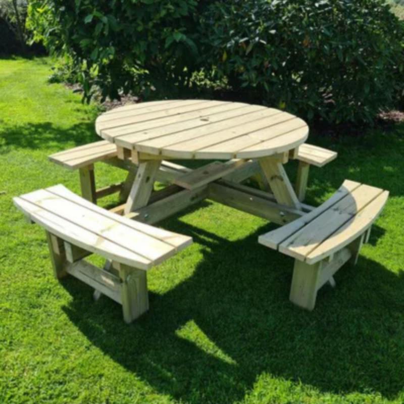 Churnet Valley Westwood Round 8 Seat Picnic Table