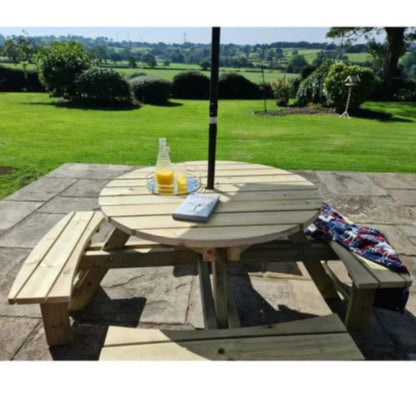 Churnet Valley Westwood Round 8 Seat Picnic Table