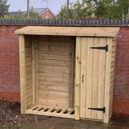 Churnet Valley Heavy Duty Logstore With Tool Shed 6ft x 6ft