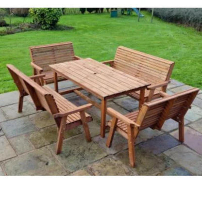 Churnet Valley Seat 10 Set (2 x 2 Seat Benches and 2 x 3 Seat Benches) 179.5cm Table