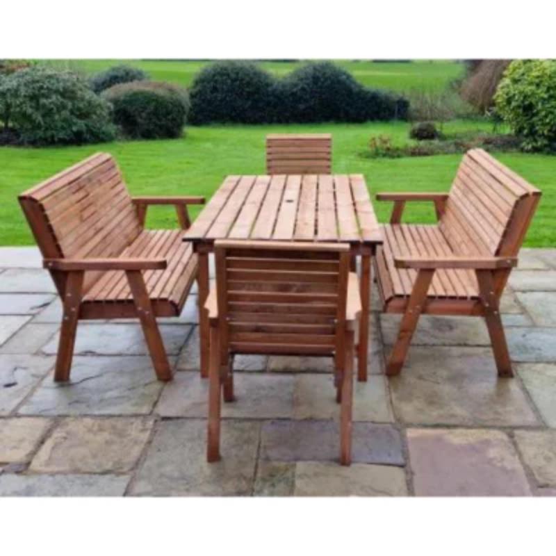 Churnet Valley 8 Seat Table Set (2 Chairs and 2 x 3 Seat Benches)