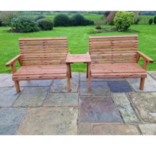 Churnet Valley 4 Seat Set (2 x 2 Seat Benches) Straight Tray