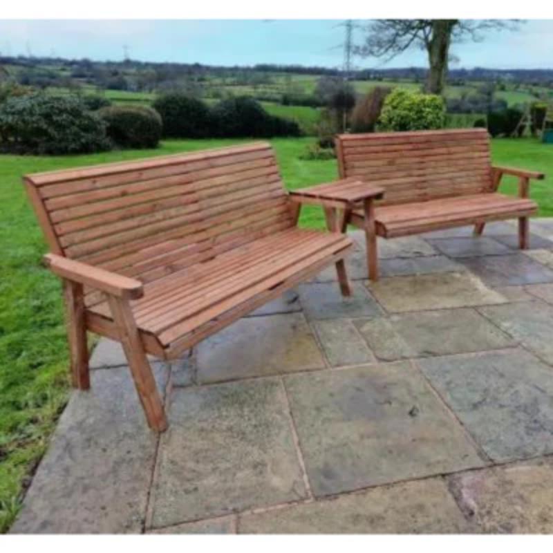 Churnet Valley 6 Seat Set (2 x 3 Seat Benches) Angled Tray