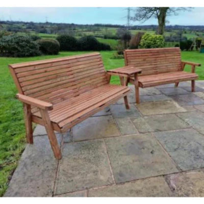 Churnet Valley 6 Seat Set (2 x 3 Seat Benches) Angled Tray