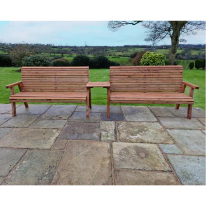 Churnet Valley 6 Seat Set (2 x 3 Seat Benches) Straight Tray