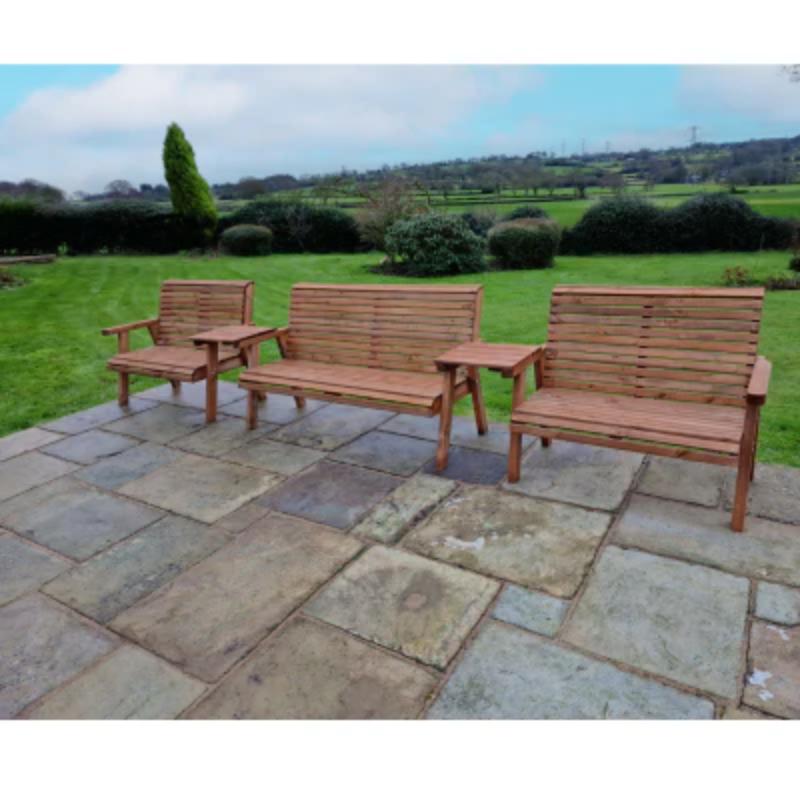 Churnet Valley 7 Seat Set (1 x 3 Seat Bench and 2x 2 Seat Bench) Straight Tray