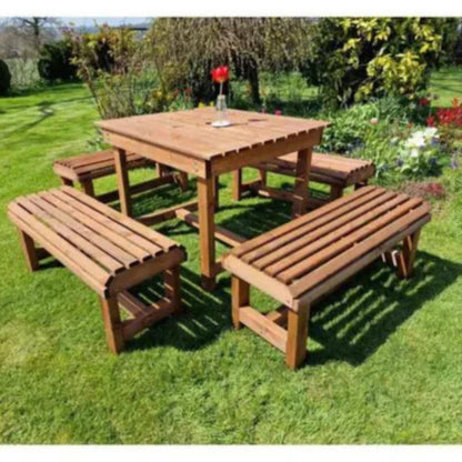 Churnet Valley Contemporary Table and Bench Set - Sits 8