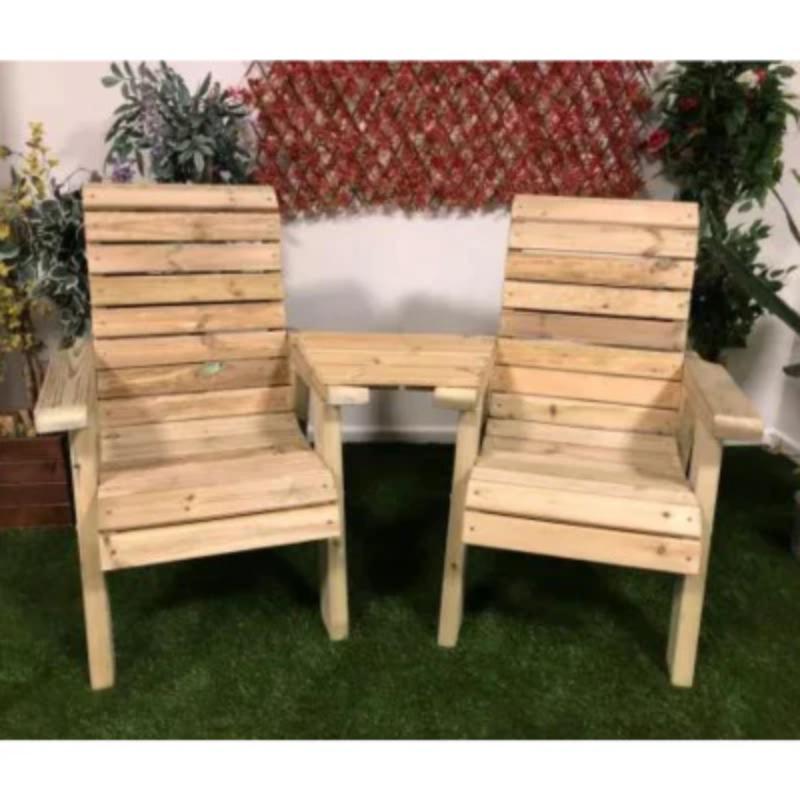 Churnet Valley Clover Love Seats with Angled Tray