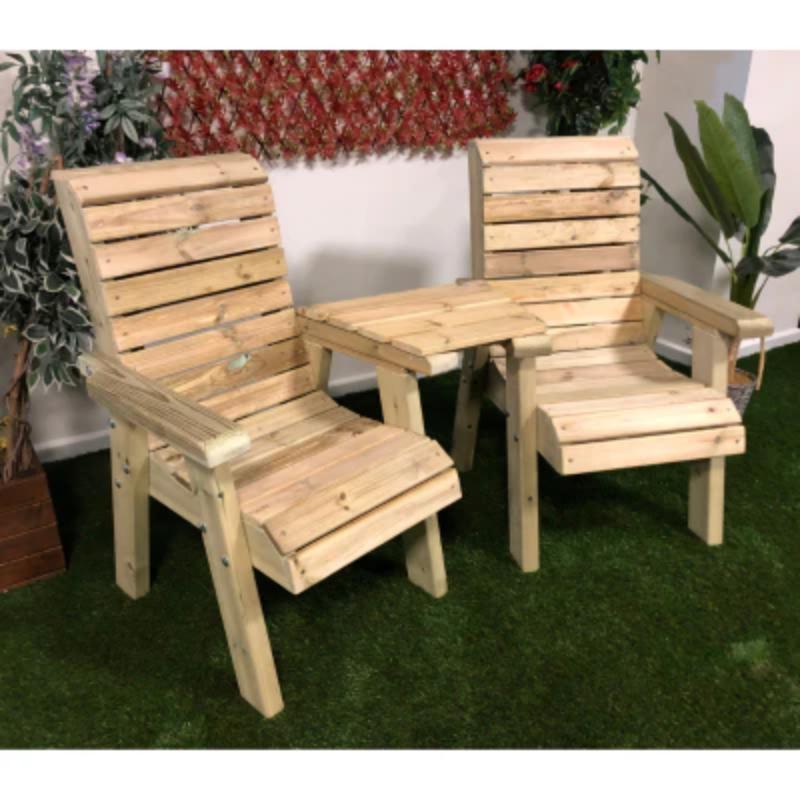 Churnet Valley Clover Love Seats with Angled Tray