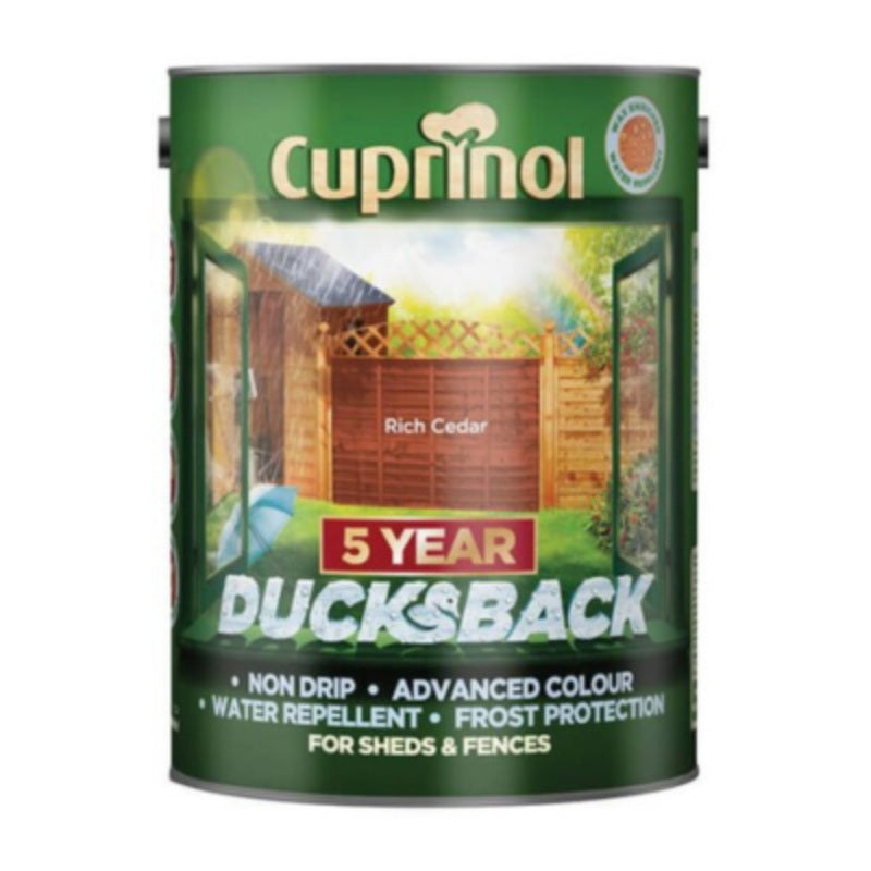 Cuprinol Ducksback 5 Year Waterproof for Sheds and Fences - 5 Litre