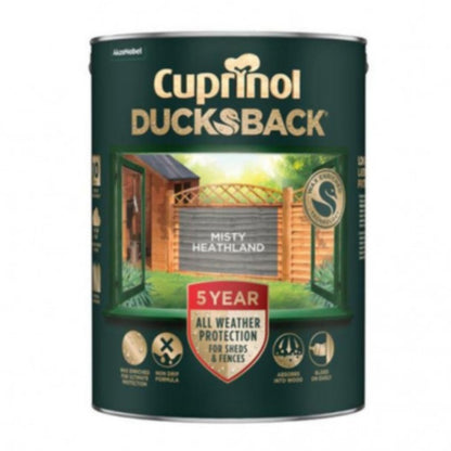 Cuprinol Ducksback 5 Year Waterproof for Sheds and Fences - 5 Litre