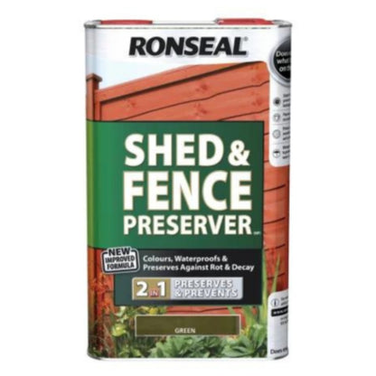 Ronseal Shed and Fence Preserver 5 Litres - All Colours