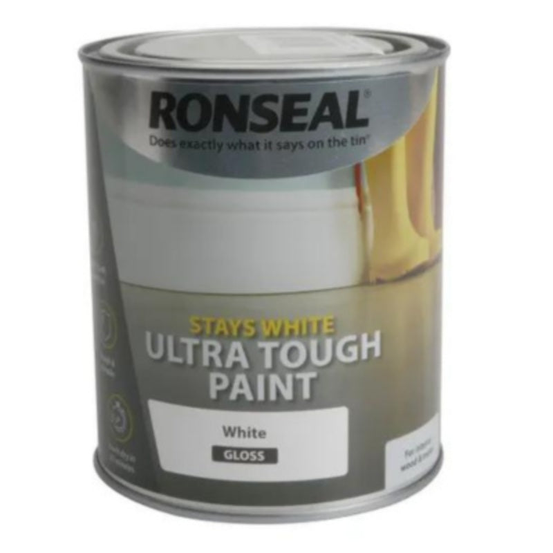 Ronseal Stays White Ultra Tough Paint 750ml - All Colours