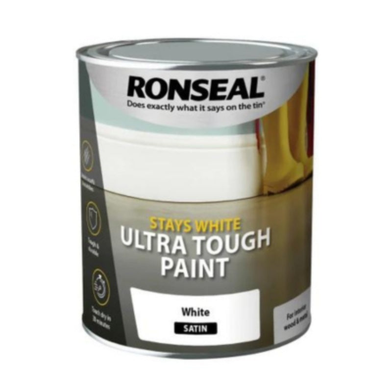 Ronseal Stays White Ultra Tough Paint 750ml - All Colours