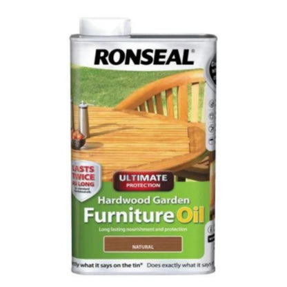 Ronseal Ultimate Protection Hardwood Garden Furniture Oil 1 Litre - All Colours