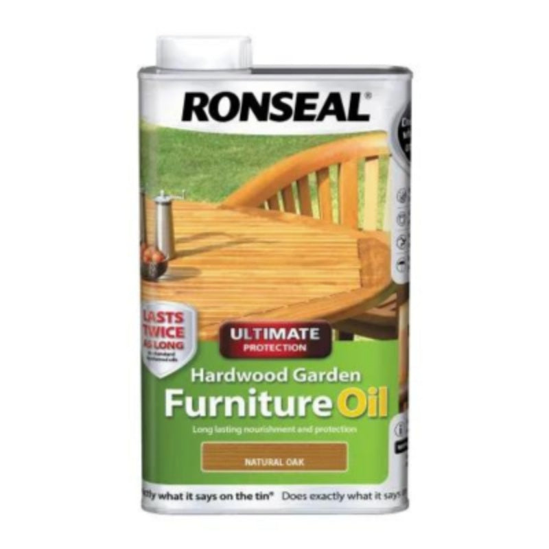 Ronseal Ultimate Protection Hardwood Garden Furniture Oil 1 Litre - All Colours