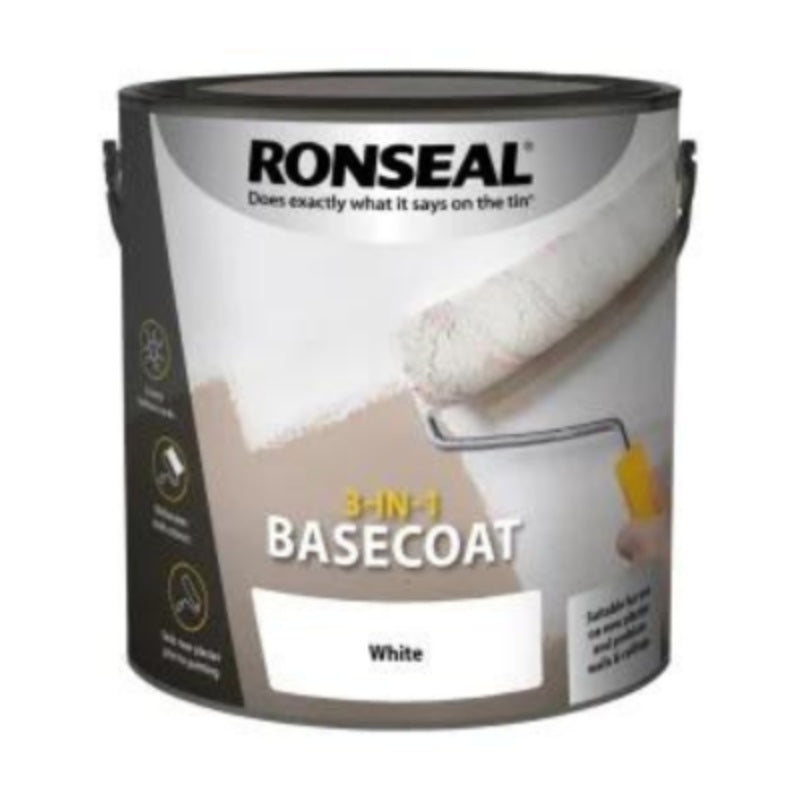 Ronseal 3-in-1 Basecoat White - All Colours