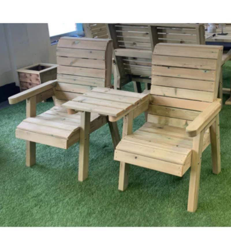 Churnet Valley Clover Love Seats with Straight Tray