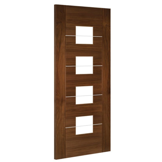 Image for Deanta Valencia Glazed Interior Walnut Door 1981 x 610 x 35mm