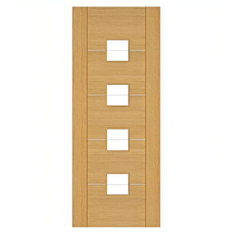 Deanta Valencia Prefinished Oak Glazed Internal Door - All Sizes