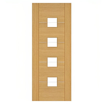 Deanta Valencia Prefinished Oak Glazed Internal Door - All Sizes